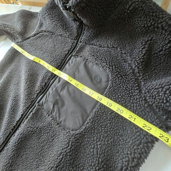 Timberland NWT Fleece Sherpa high neck full zip jacket Medium black - Picture 11 of 17